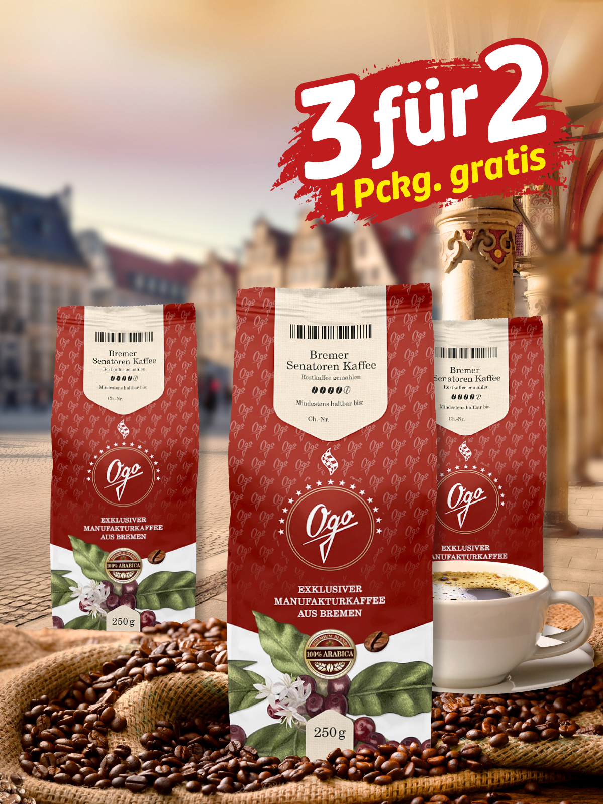 „3 für 2“ Bremer Senatoren Kaffee, Bohne