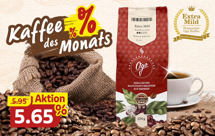 Ogo Kaffee Extra Mild im Monatsangebot