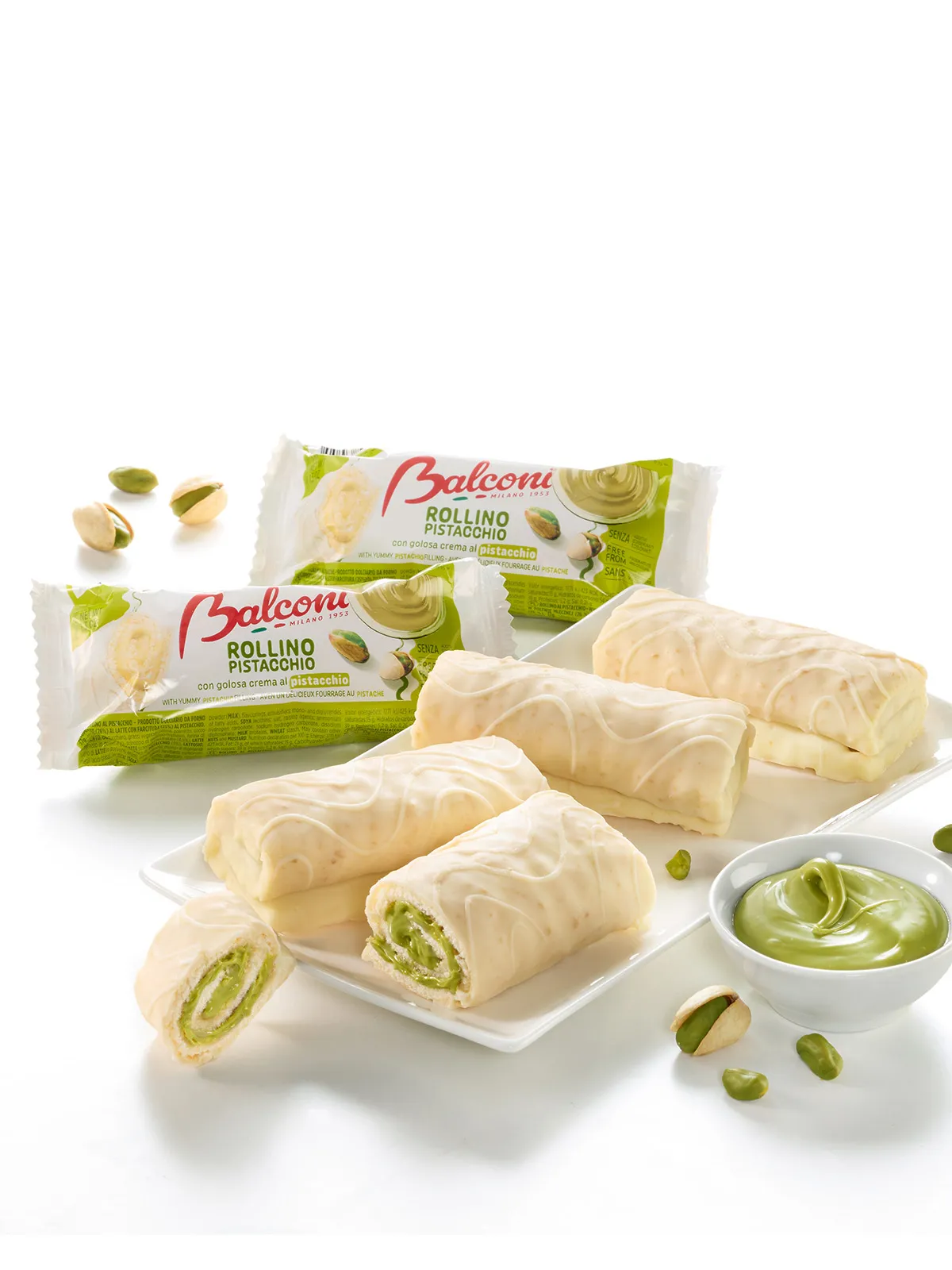 Mini-Biskuitrollen „Pistacchio“