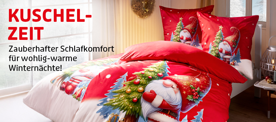 Weihnachts-Bettwäsche mit Wichtel-Motiv