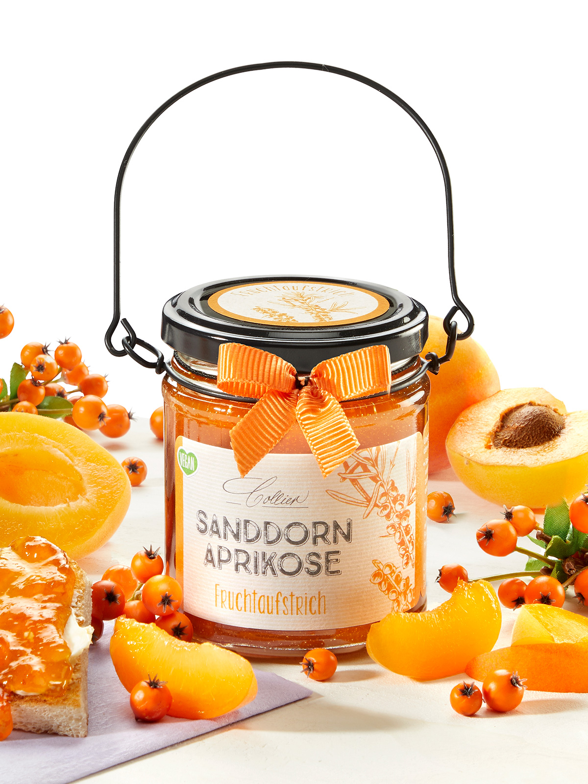 Henkelglas „Sanddorn-Aprikose“