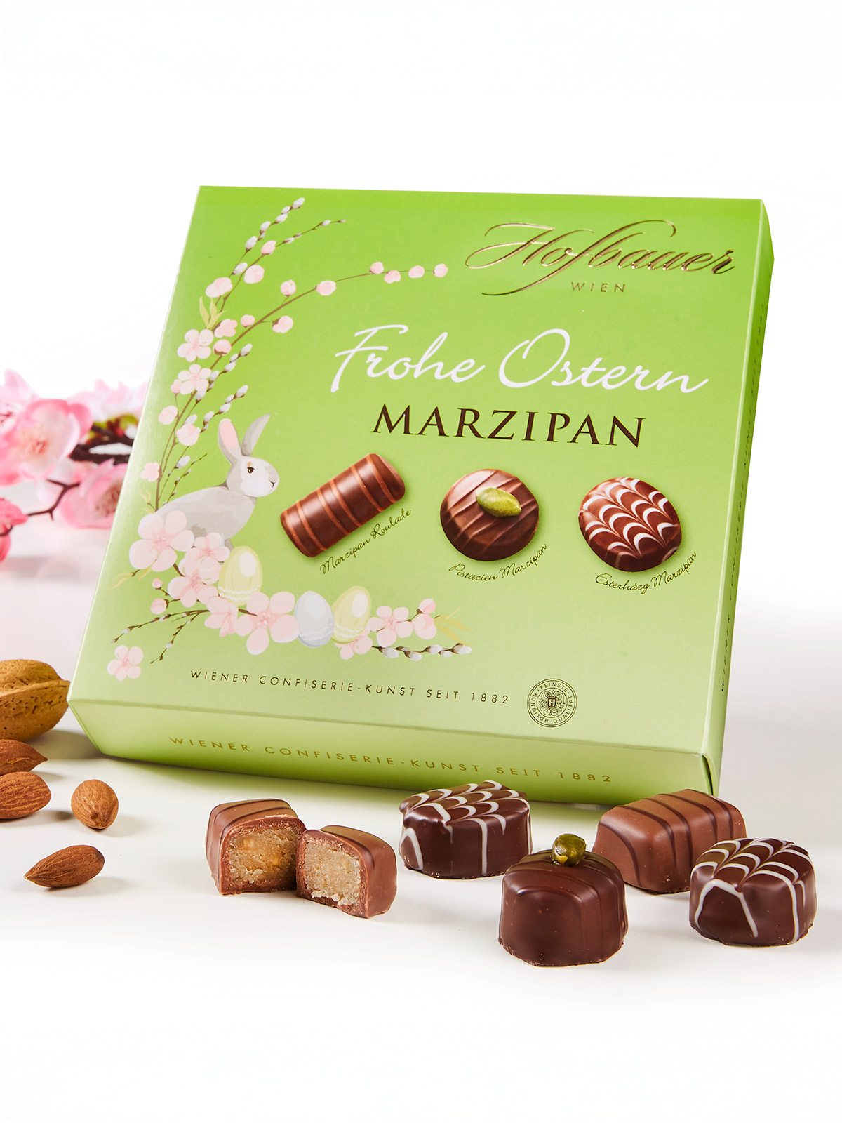 Marzipanpralinen „Frohe Ostern“