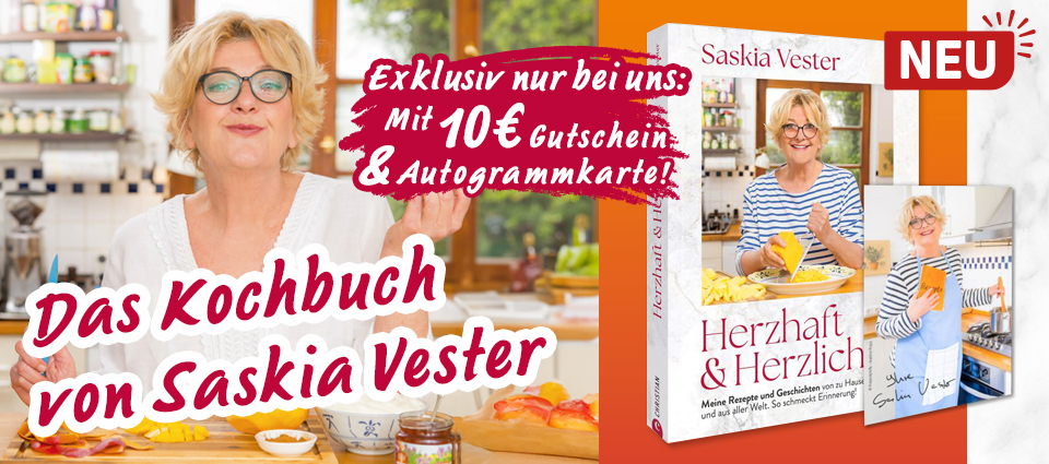 Kochbuch „Herzhaft & Herzlich“ von Saskia Vester mit Gutscheinaktion