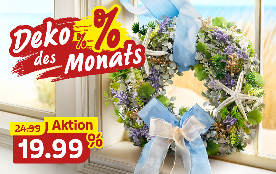 Dekorativer maritimer Kranz mit Schleife und Seesternen im Sonderangebot