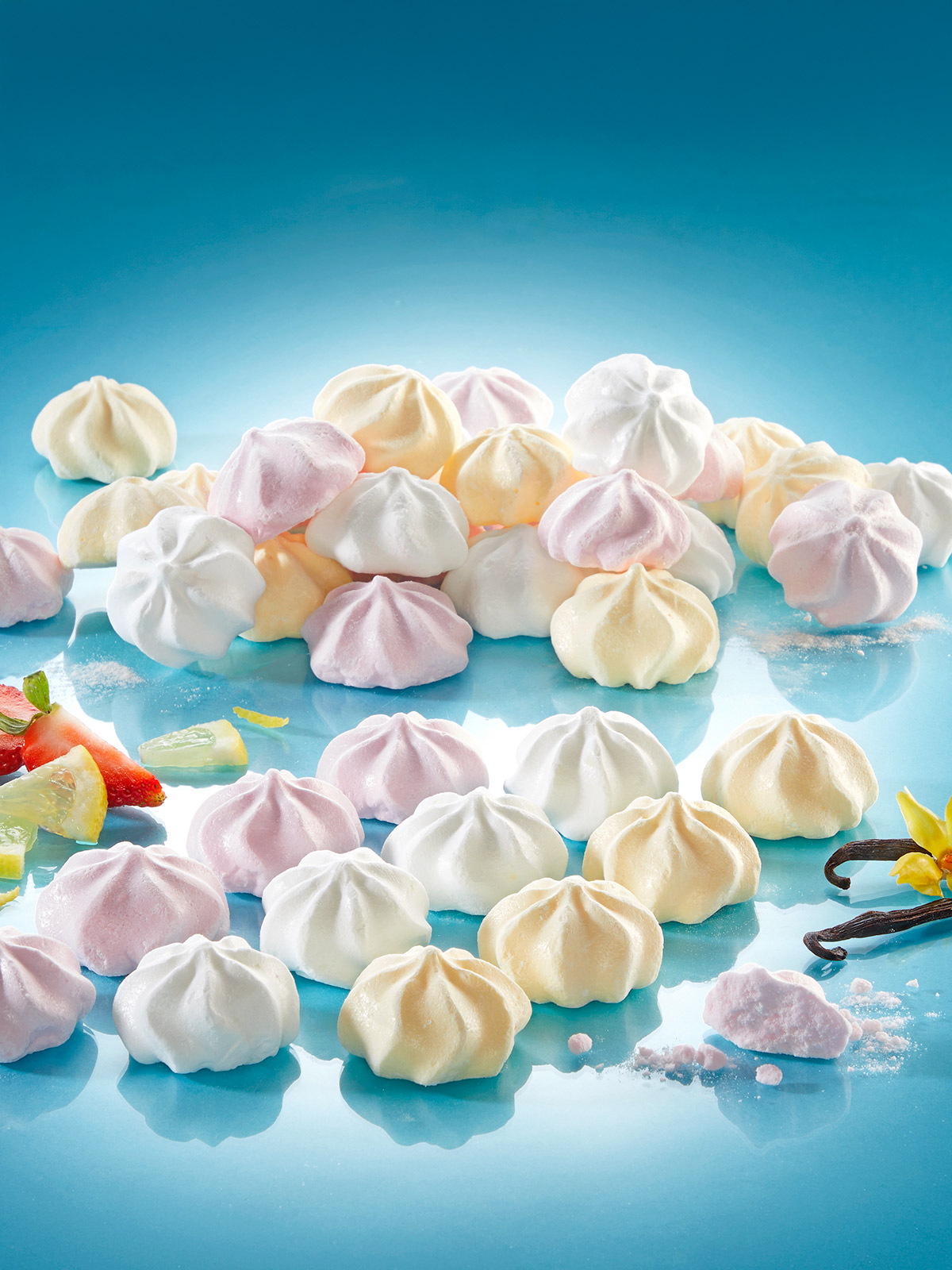 Bunte Baiser-Tropfen