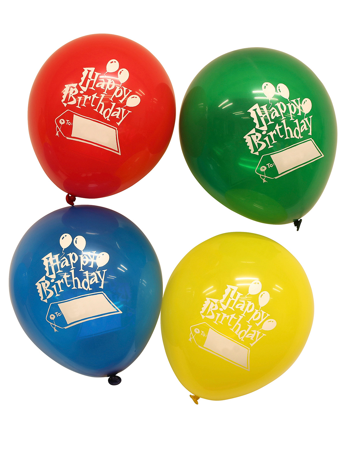 Luftballons „Happy Birthday“, beschreibbar
