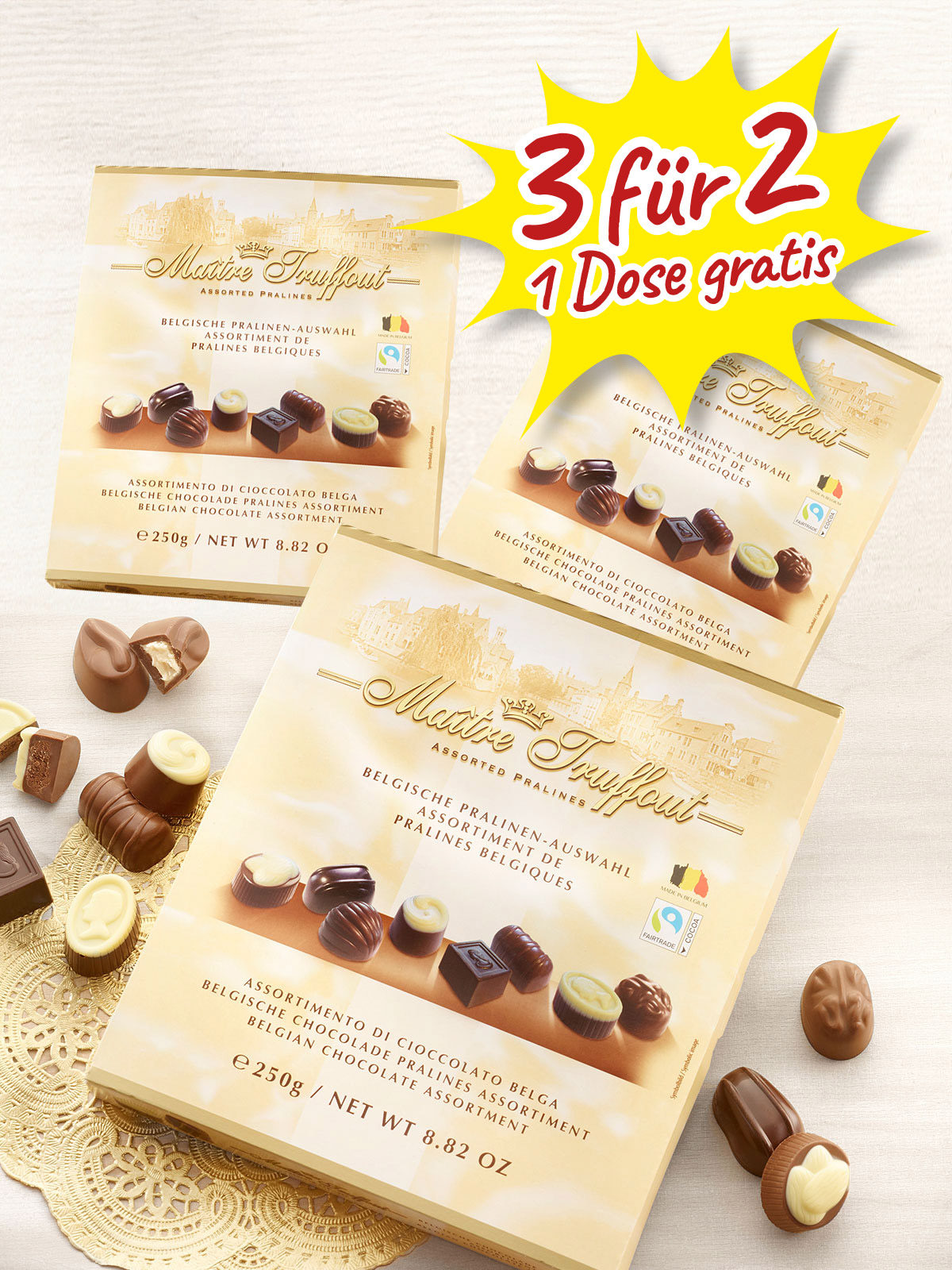 „3 für 2“ Belgische Pralinenmischung