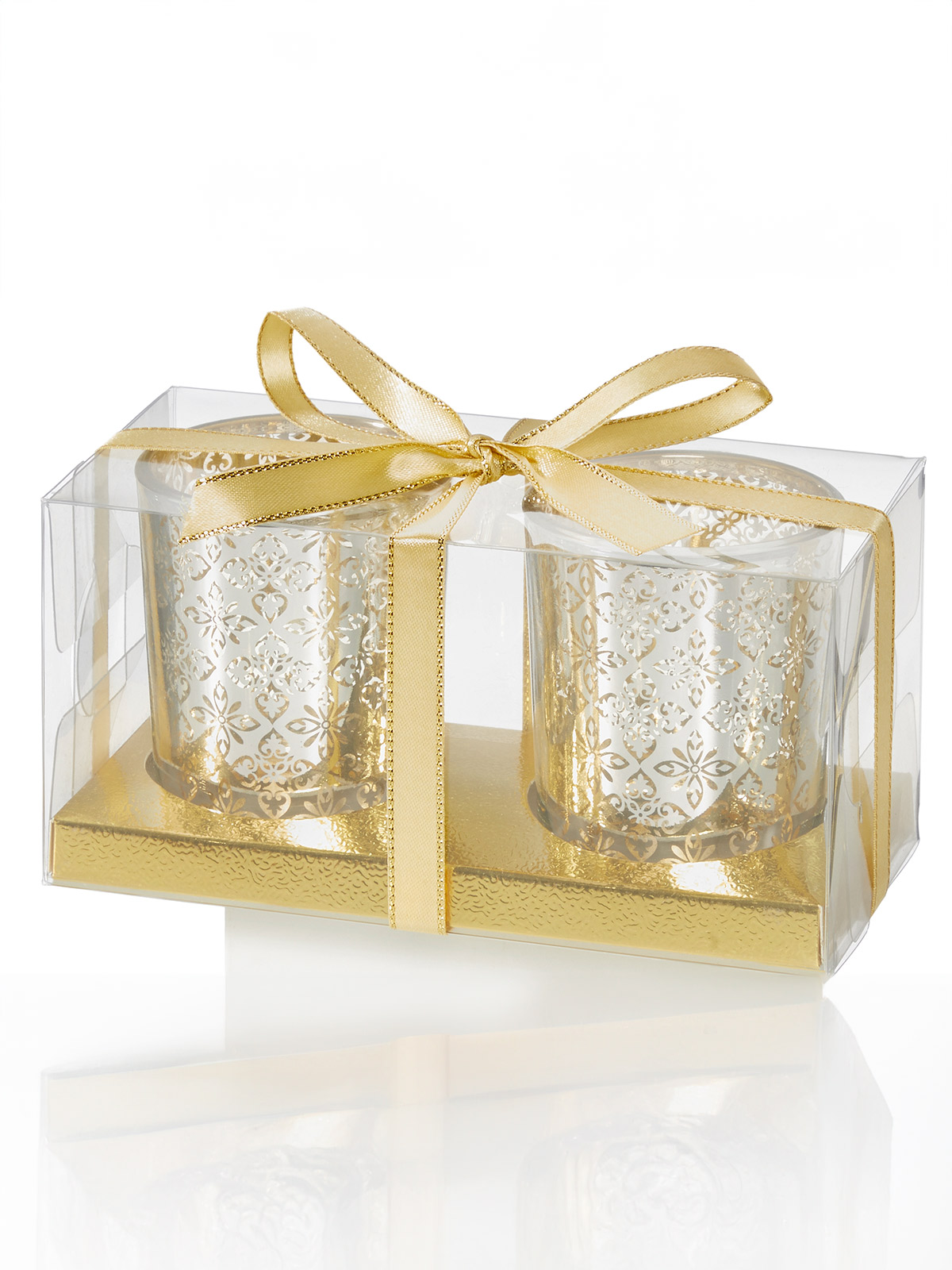 Teelichtglas-Duo „Goldzauber“ Teelichtglas-Duo „Goldzauber“