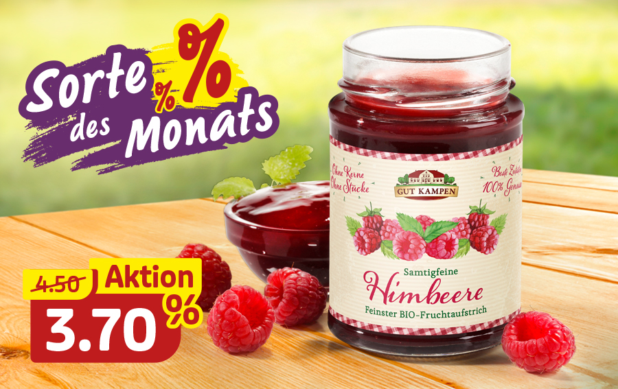 Bio Himbeeraufstrich als Sorte des Monats