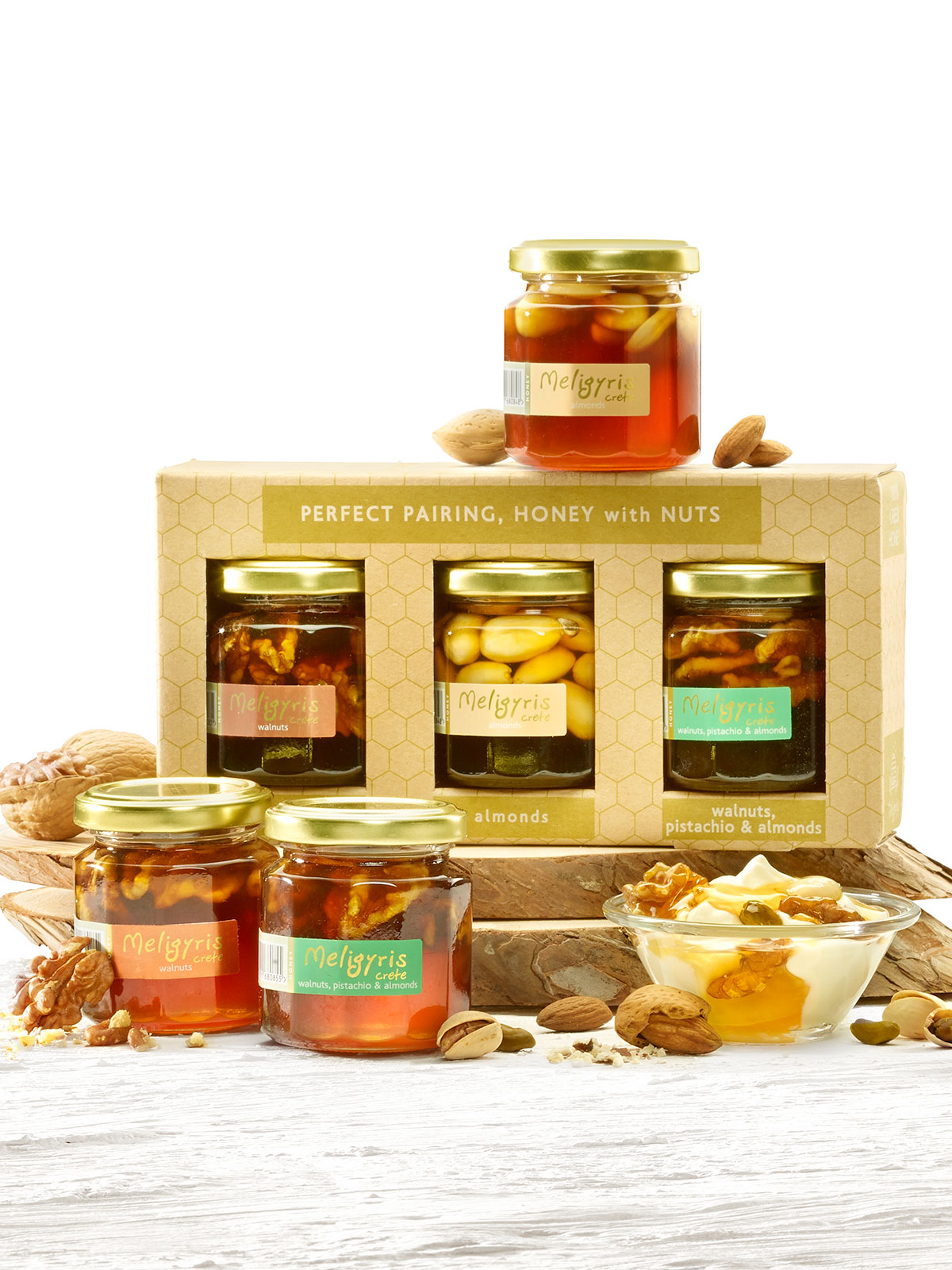 Griechisches Honig-Nuss-Trio