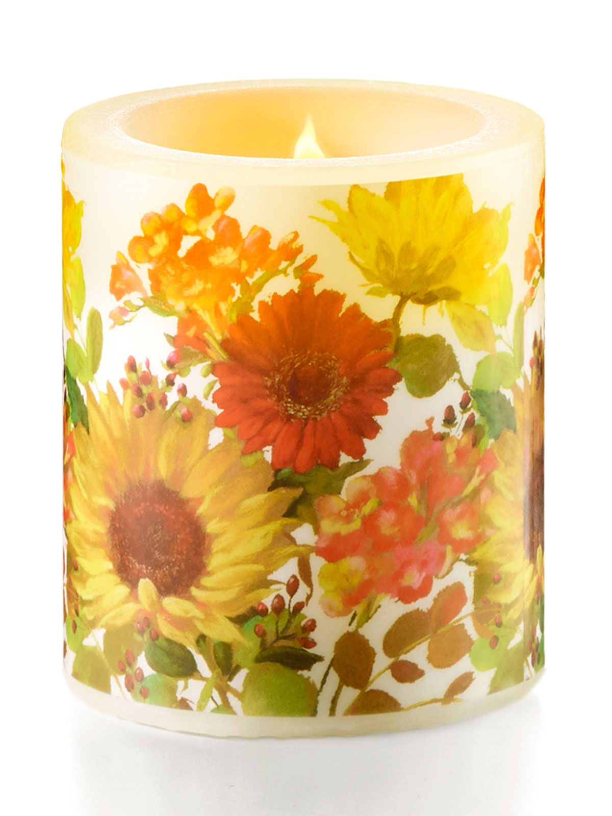 Kerze „Sonnige Blumen“