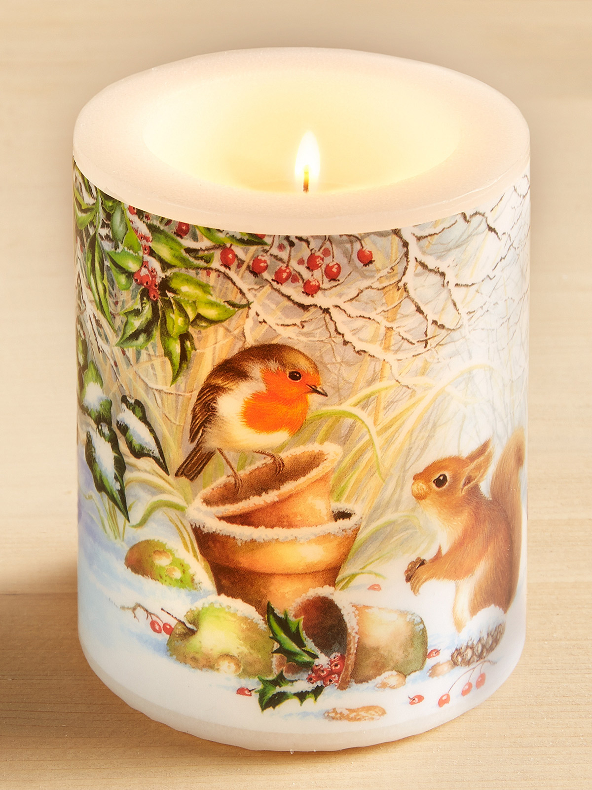 Kerze "Wintergäste"