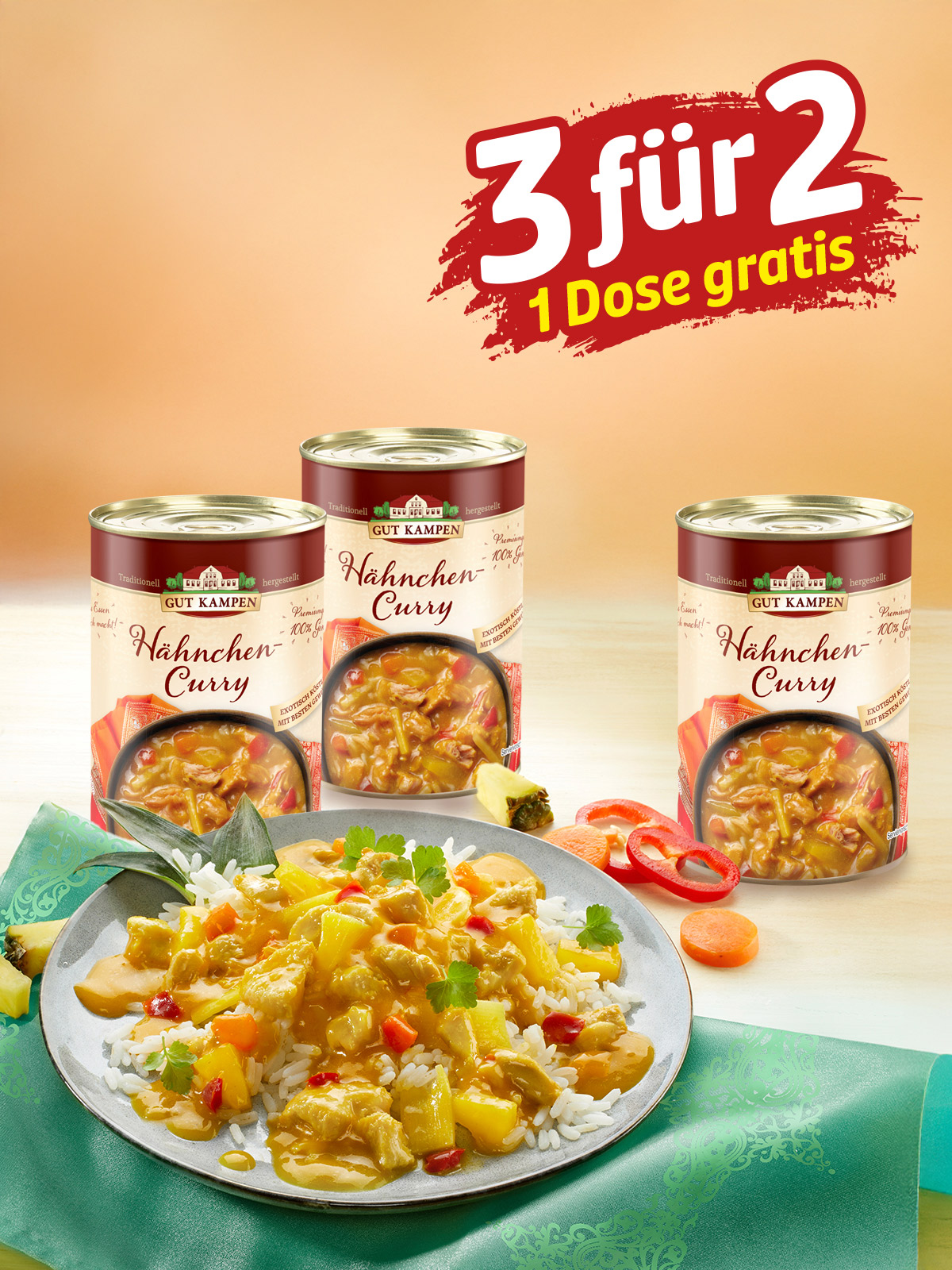 „3 für 2“ Hähnchen-Curry