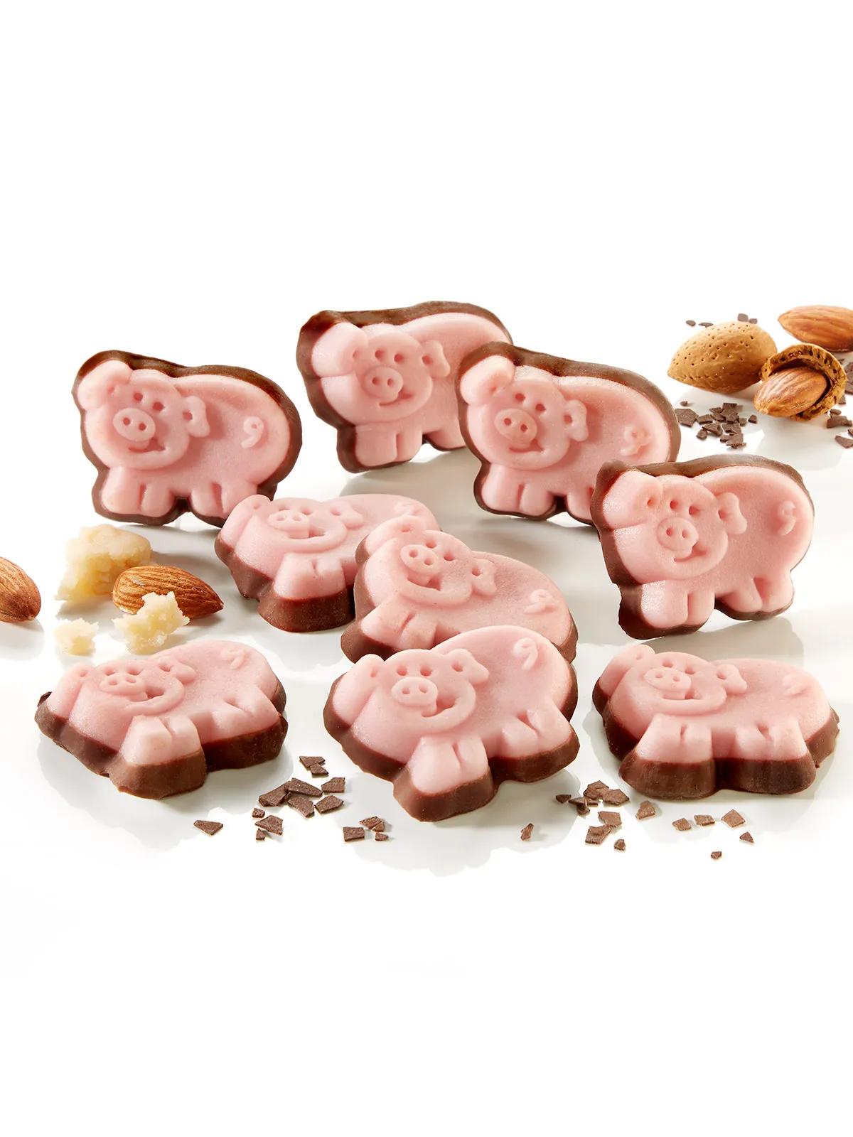 Marzipan-Glücksschweine
