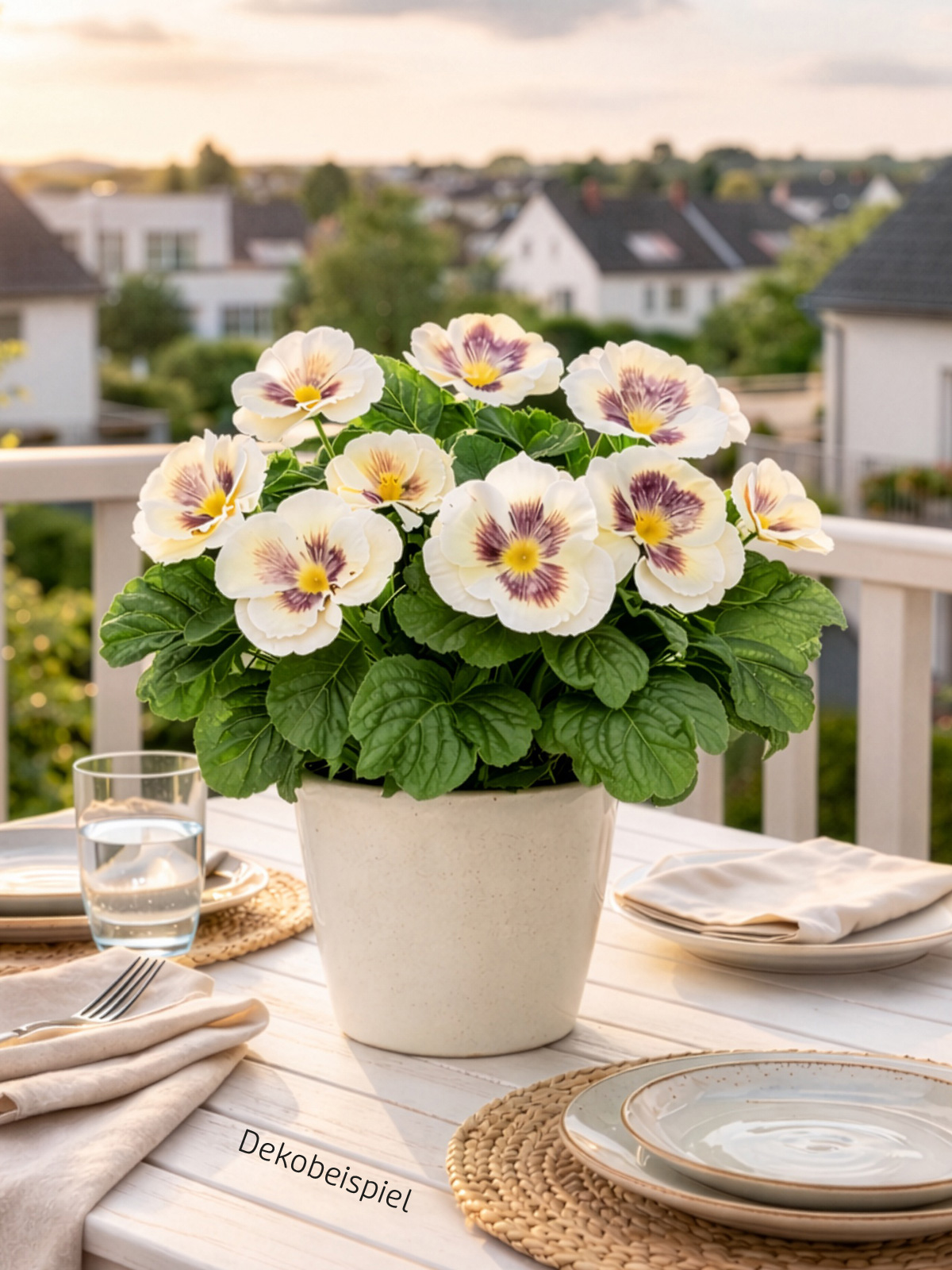 Stiefmütterchen-Strauß, creme