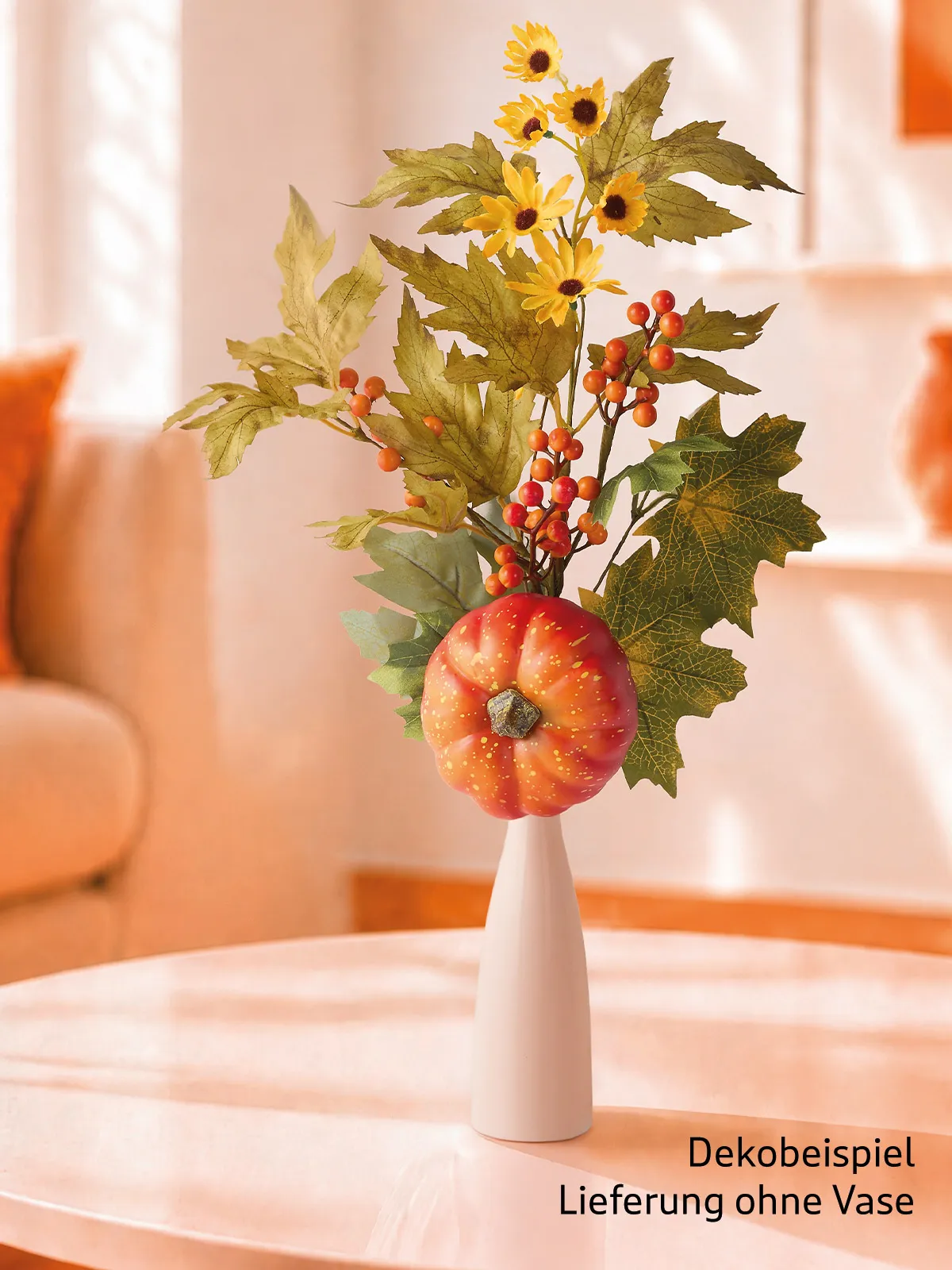 Herbstzweig mit Kürbis