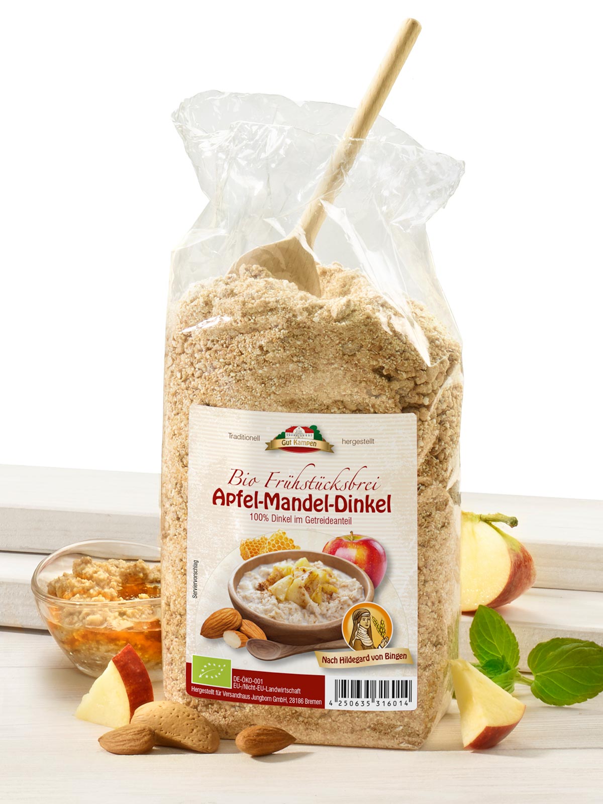 Bio-Frühstücksbrei „Apfel-Mandel-Dinkel“