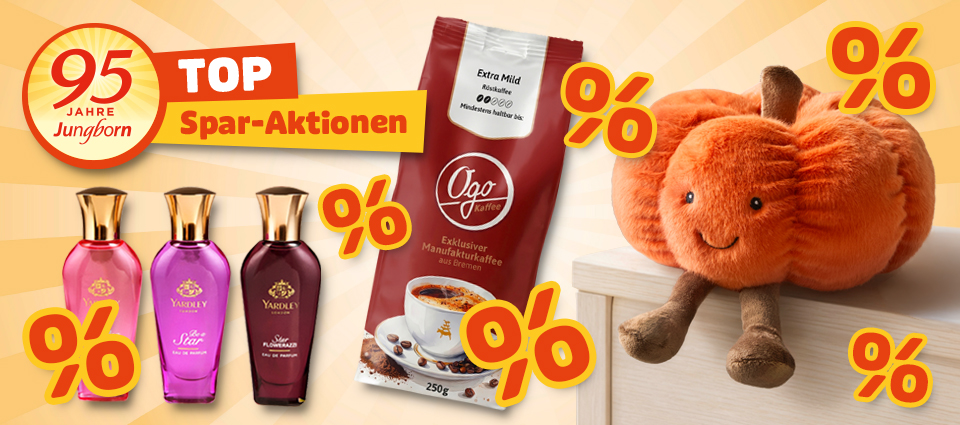 Jungborn Spar-Aktionen mit Parfum, Kaffee und Plüschkürbis