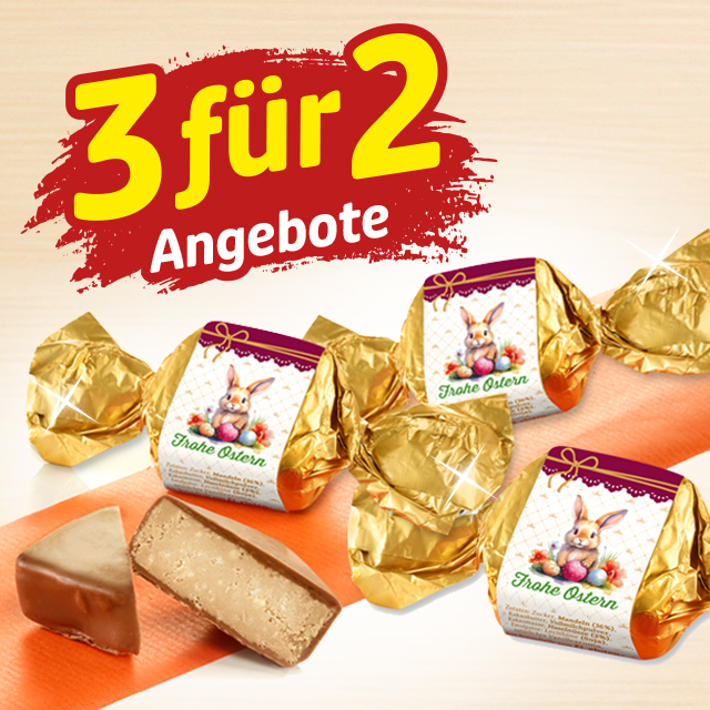 3 für 2 Angebot mit Pralinen und Süßwaren