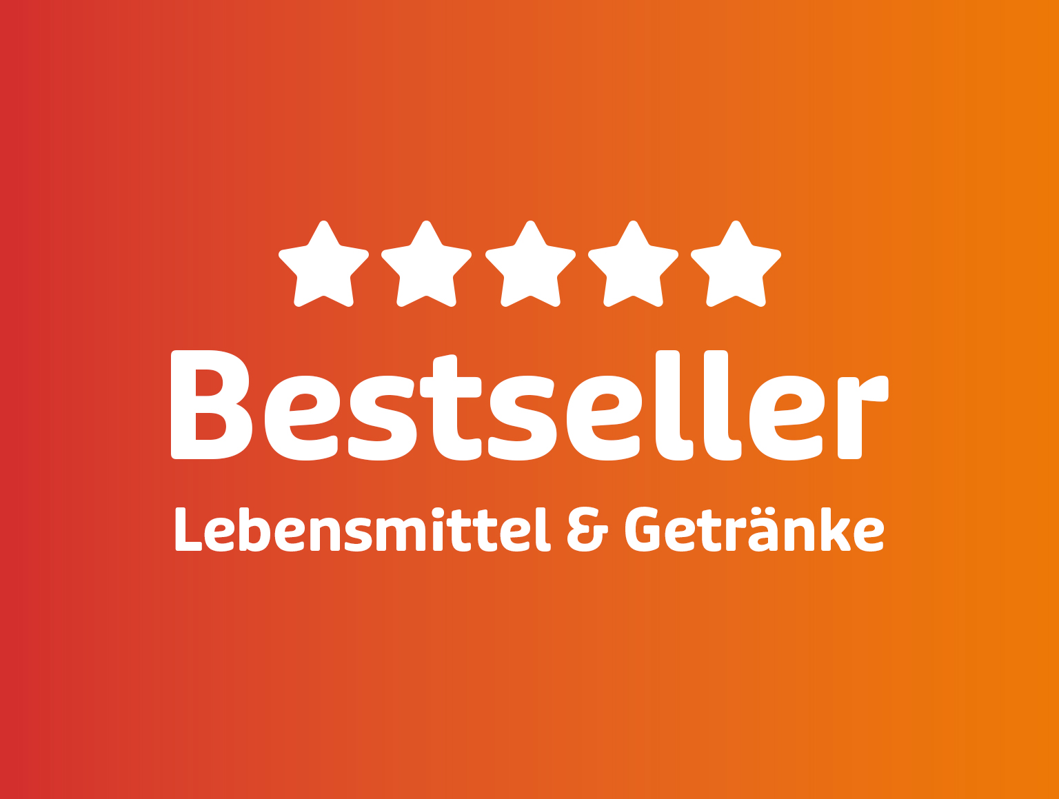 Bestseller Lebensmittel und Getränke mit fünf Sternen gekennzeichnet