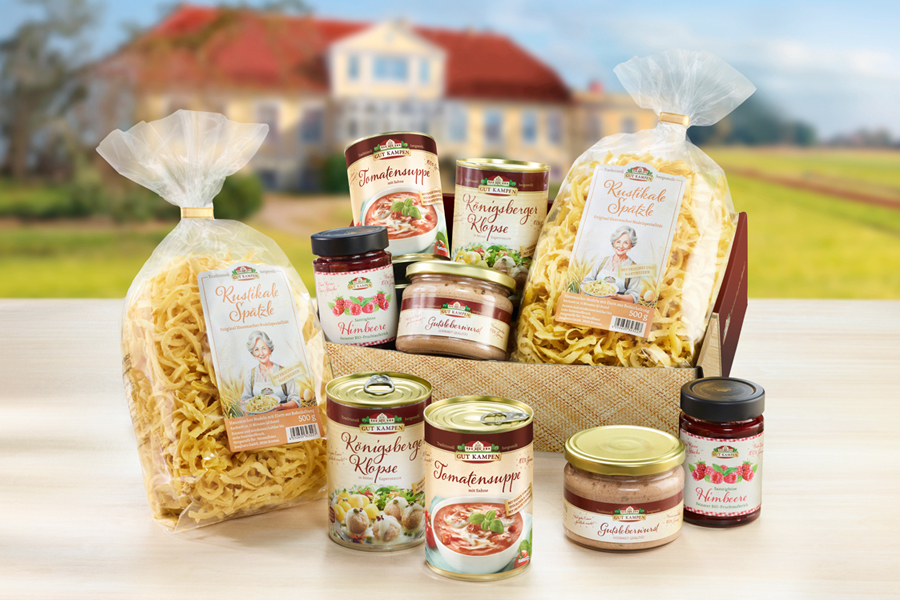 Geschenkset mit Pasta, Suppen, Aufstrichen und Konserven