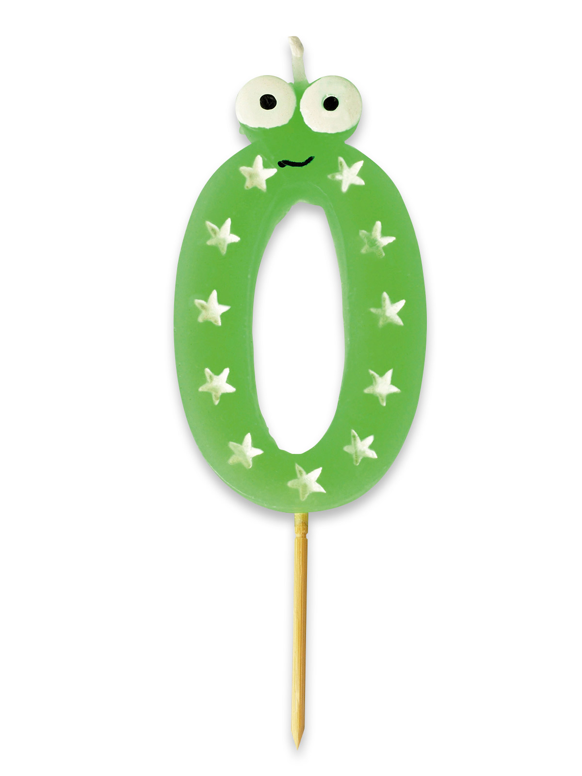 Zahlenkerzen mit lustigen Augen, Zahl „0“
