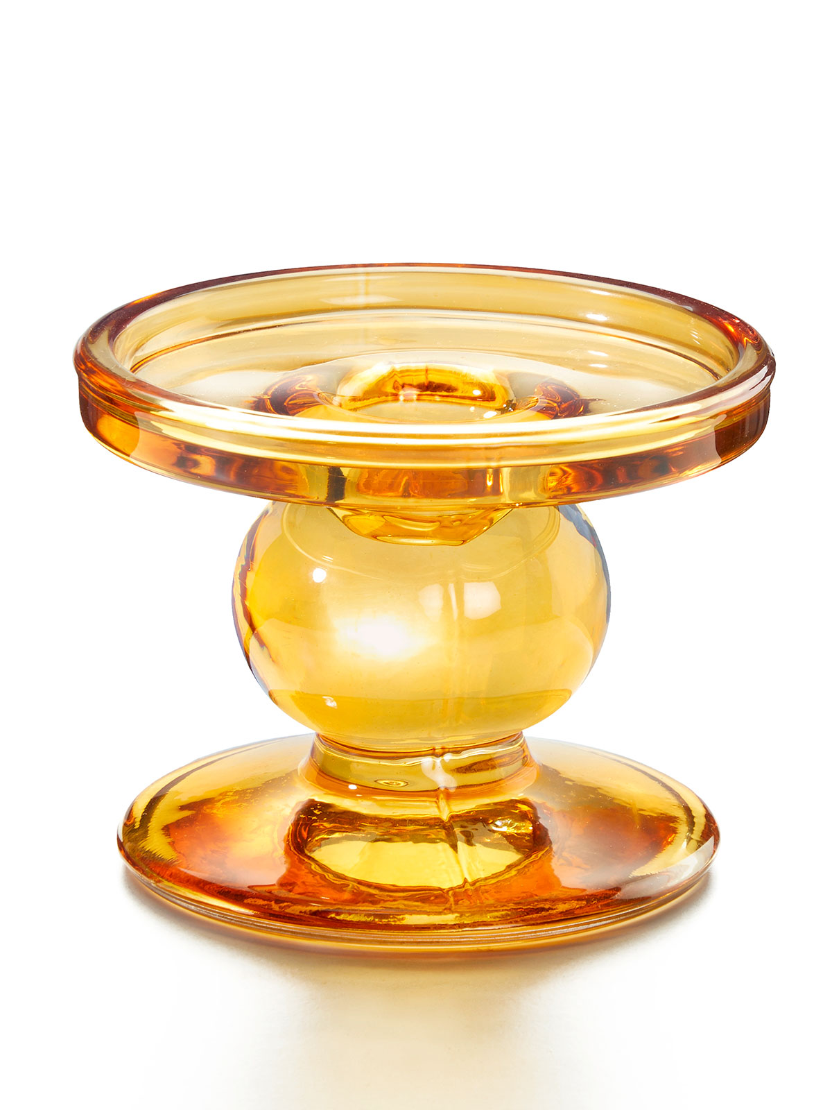Glas-Kerzenständer „Bernstein“ Glas-Kerzenständer „Bernstein“