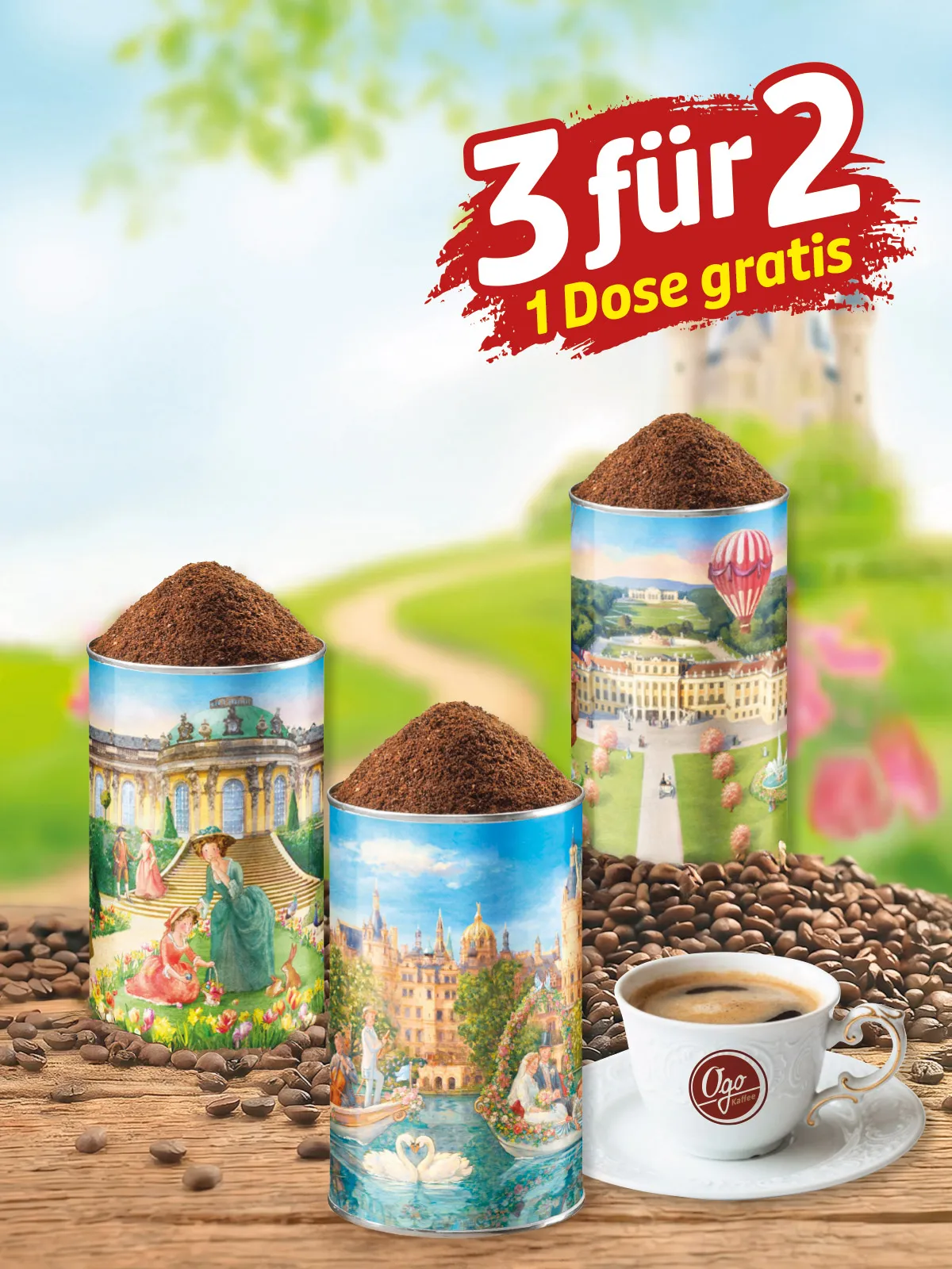 „3 für 2“ Festkaffee „Schloss-Reise“