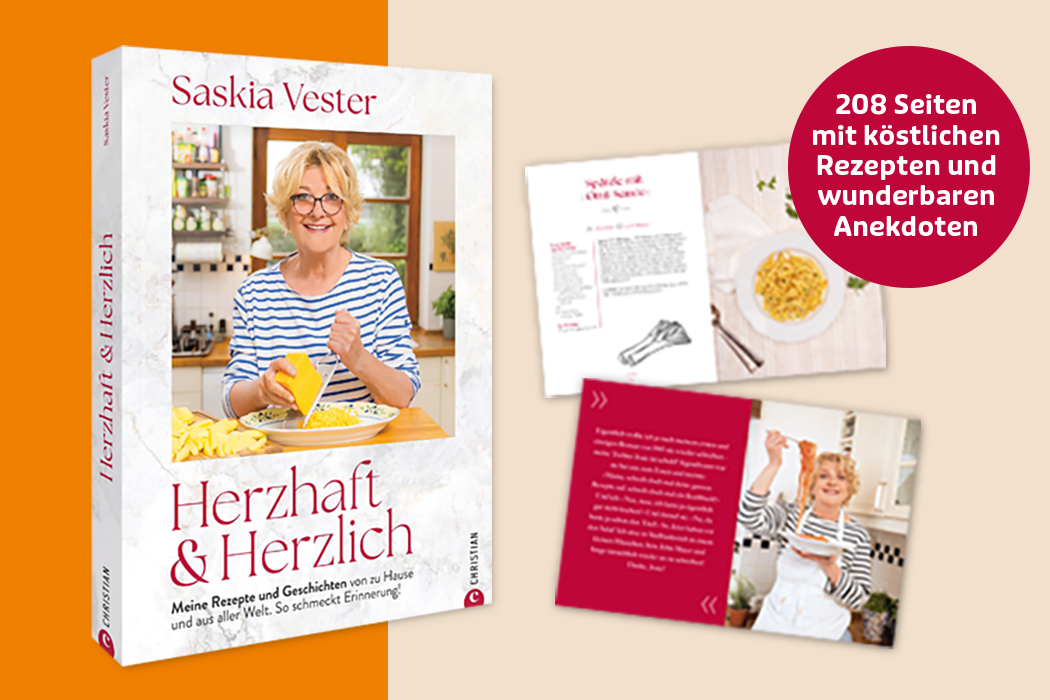 Kochbuch von Saskia Vester, abgebildet mit 2 Beispielseiten