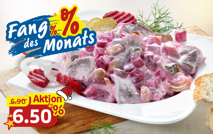 Heringssalat mit Roter Bete und Gurken als Fang des Monats