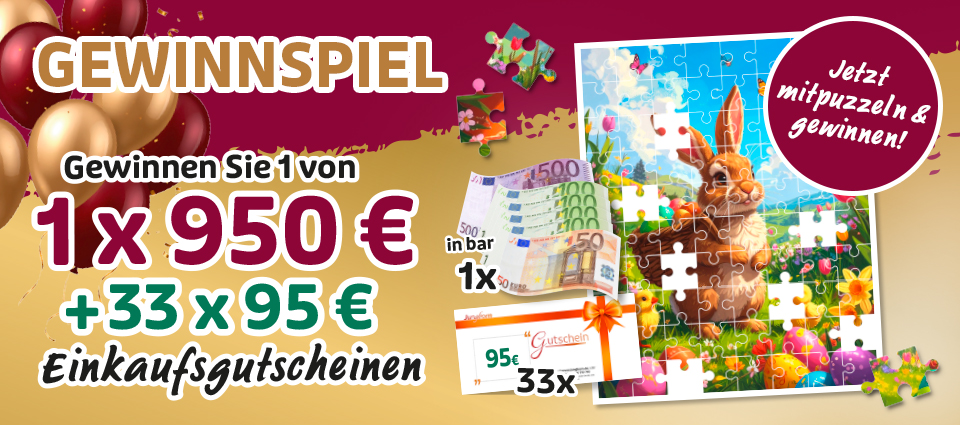 Gewinnspiel mit Puzzle und Geldpreisen zu Ostern