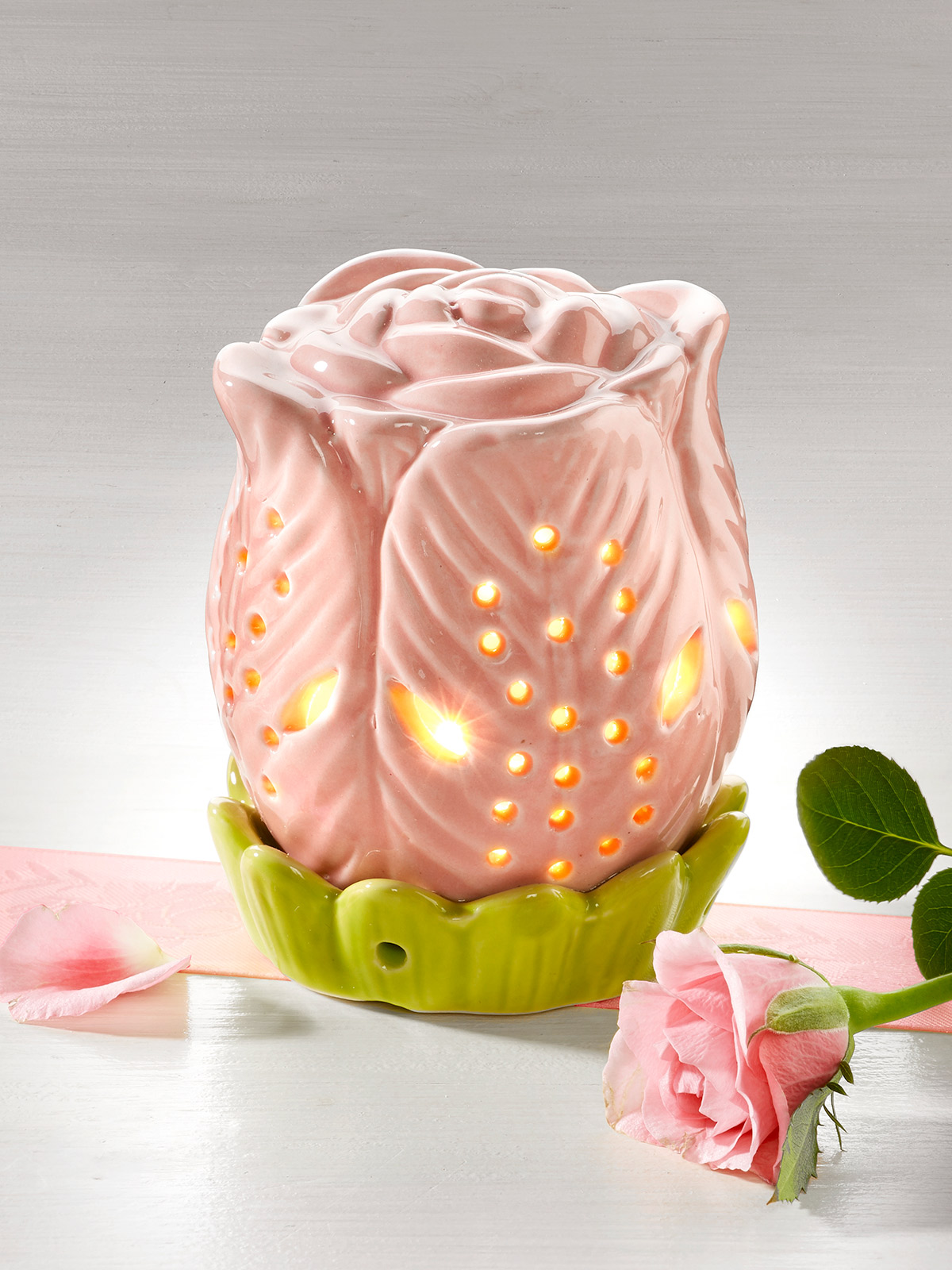 Porzellanrose mit LED