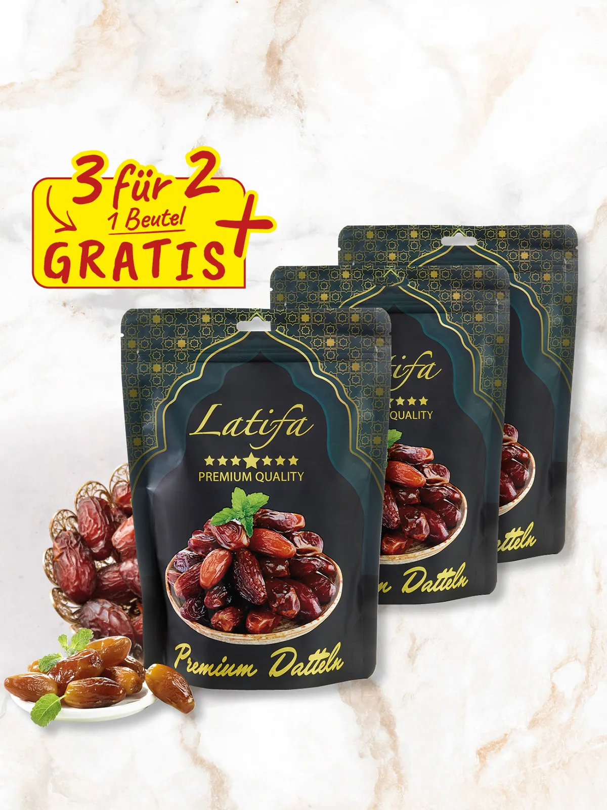„3 für 2“ Latifa Premium-Datteln