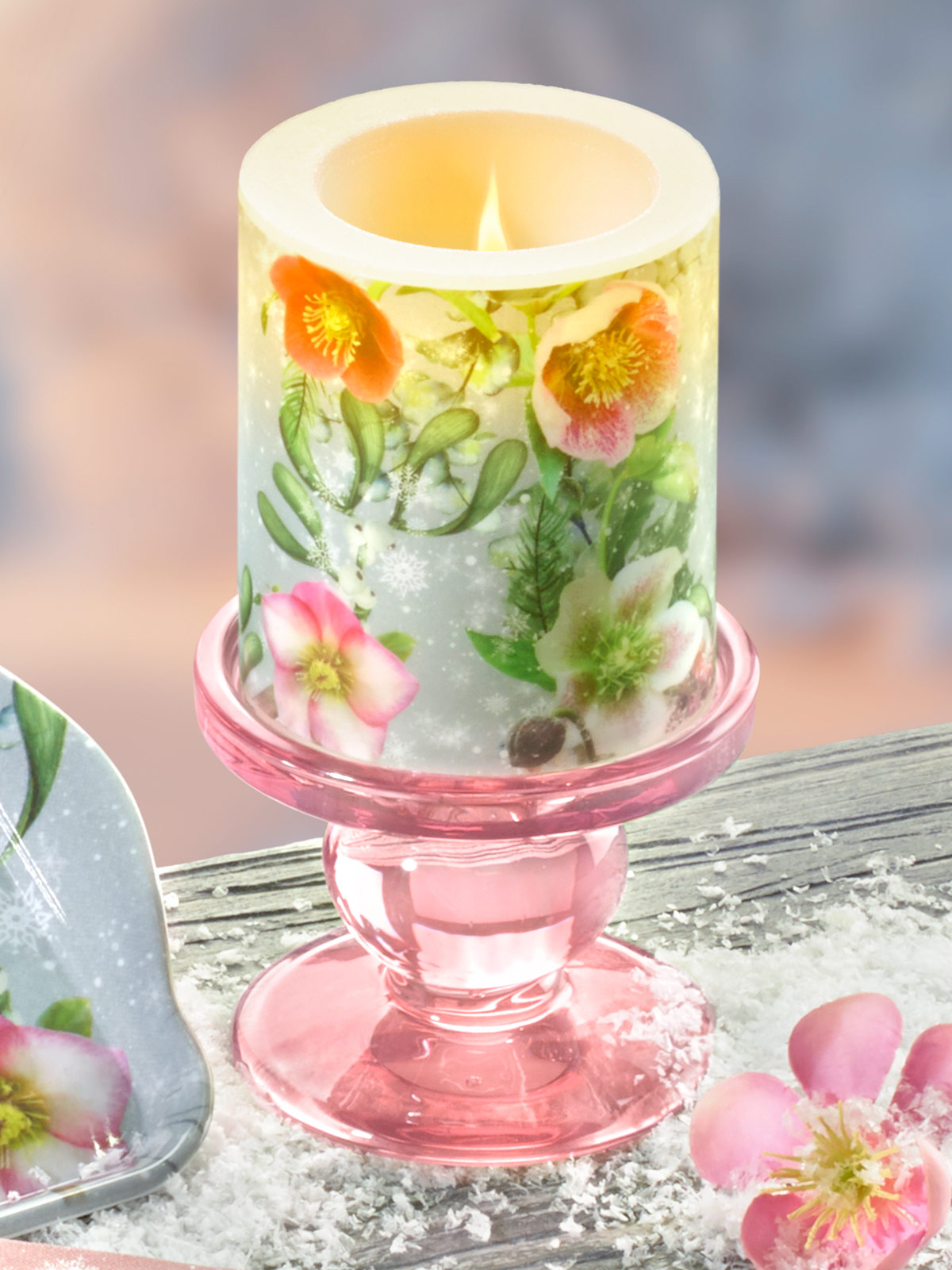 Glas-Kerzenständer „Rosé“