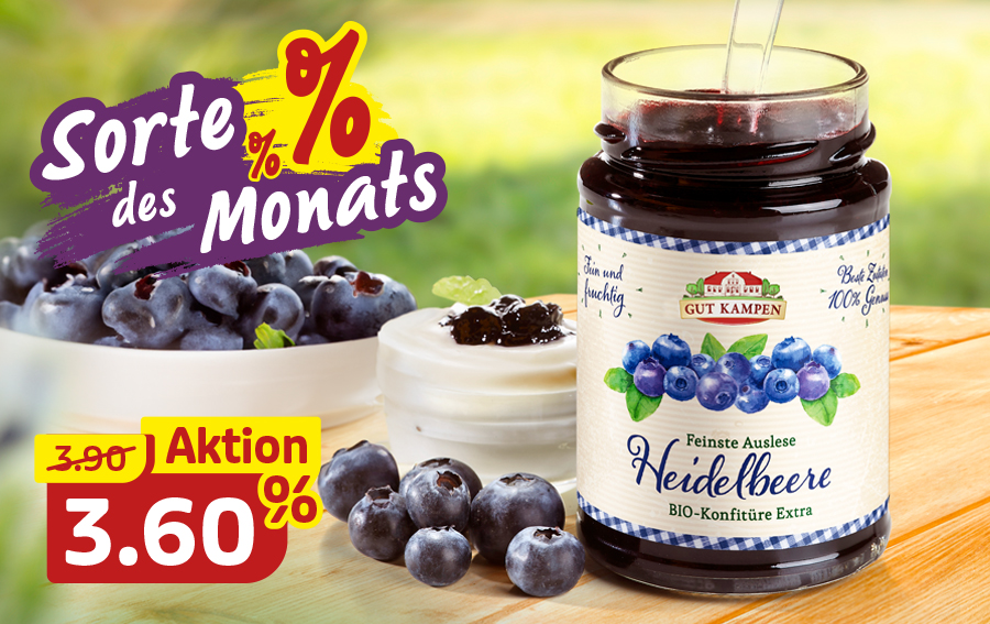 Heidelbeermarmelade und Blaubeeren – Sorte des Monats