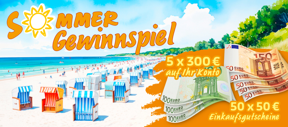 Sommer-Gewinnspiel mit Geldpreisen und Einkaufsgutscheinen