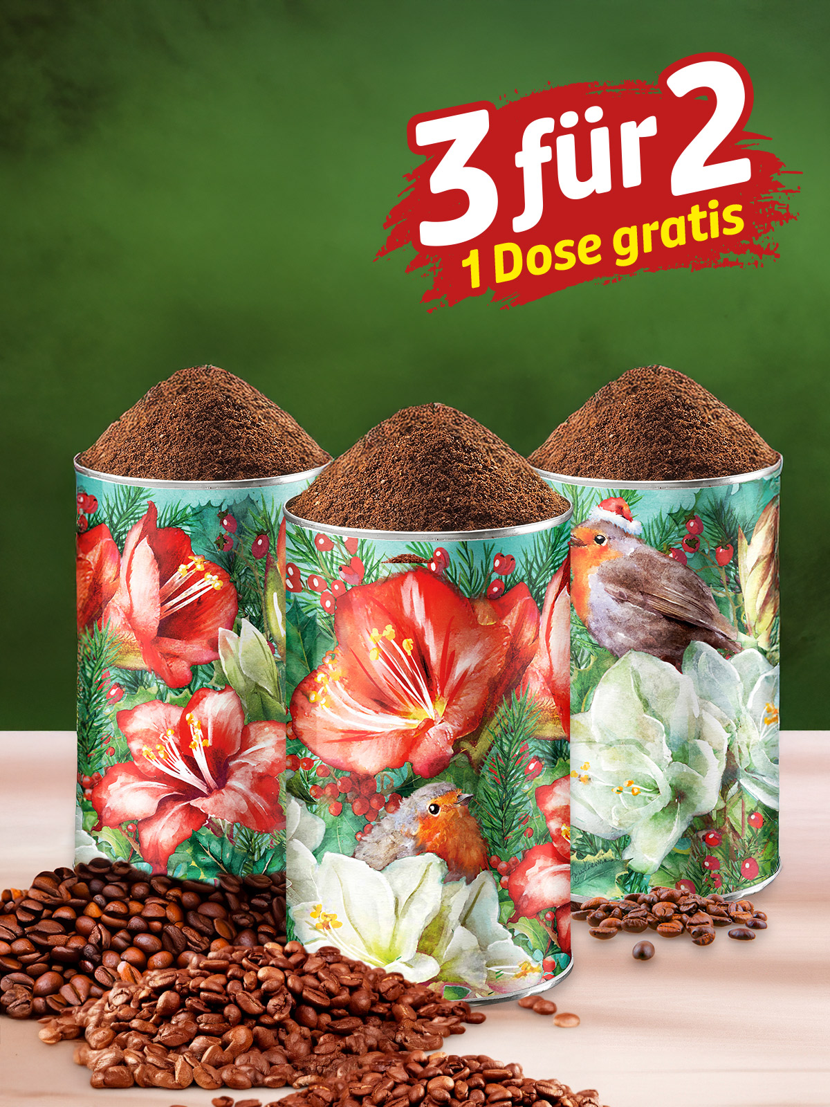 „3 für 2“ Kaffeedose „Amarylliszauber“